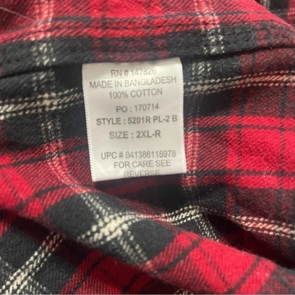 Five Brother Heavy Flannel Pearl Snap Plaid 2XL - Picture 6 of 6